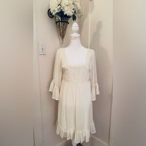 Entro Cream Textured Fabric Dress 🌺